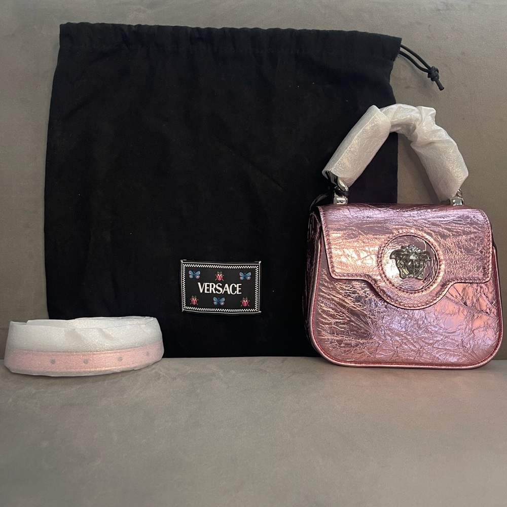 NWT Versace Crackled Lambskin La Medusa Mini Bag - Picture 5 of 7